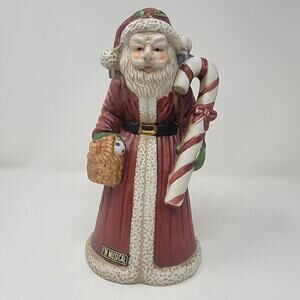 Porcelain Antique Vintage Musical Santa Clause Music Box Father Christmas Decor
